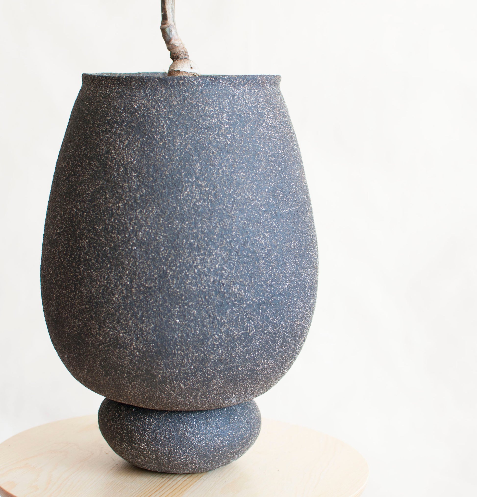 black stone plant pot Black Planter