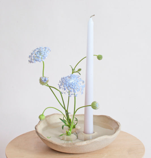 Flower Vase Bowl with Candle Holder